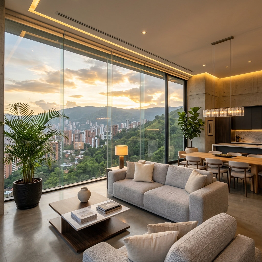 Interior apartamento de lujo en Medellín